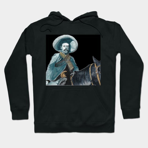 Pancho Villa on his horse Hoodie by RedDragon_Watercolors